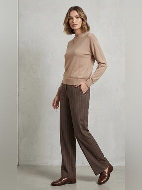 Magazine Light Brown Crewneck Sweater